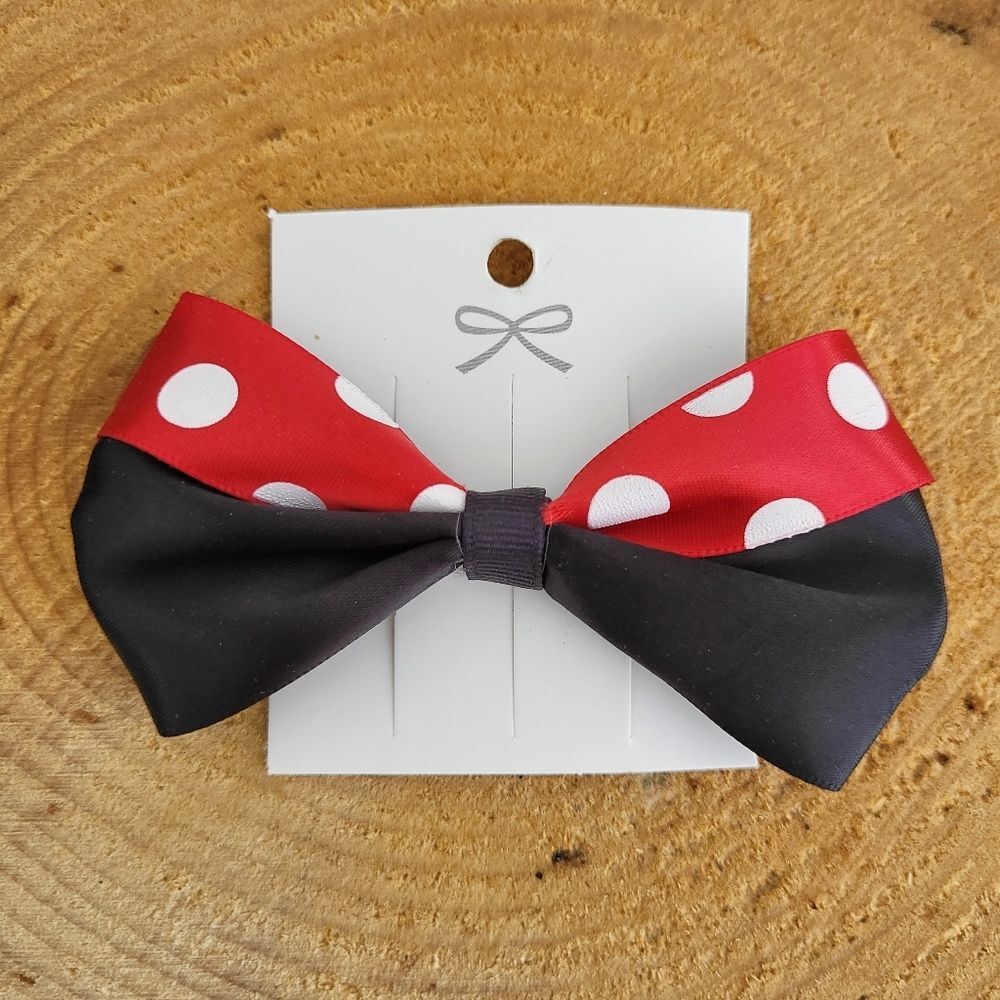 Handmade Red and Black Polka Dot hairbow